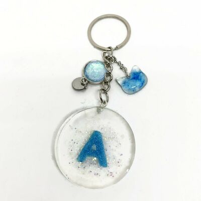 Portachiavi in argento con lettera di nome - Gioiello con iniziale