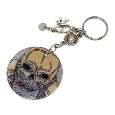 Skull key ring and silver charms - Men's Gifts