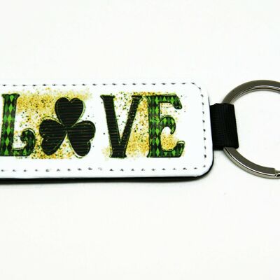 Key ring with clovers - jewelry - St Patrick's Day - Men's Gifts - LOVE key ring