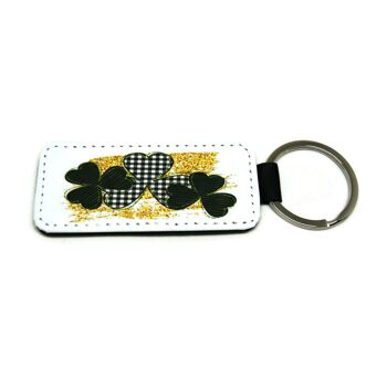 Porte clés avec trèfles - bijoux - St Patrick - Cadeaux Homme - Porte clé 3 trèfles 1