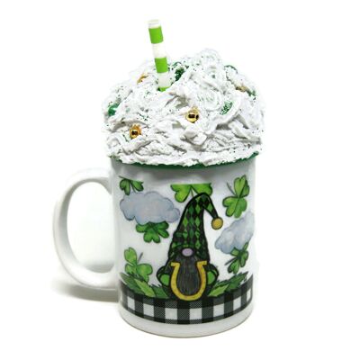 Mug with St Patrick's elf and lid - Tableware - with lid