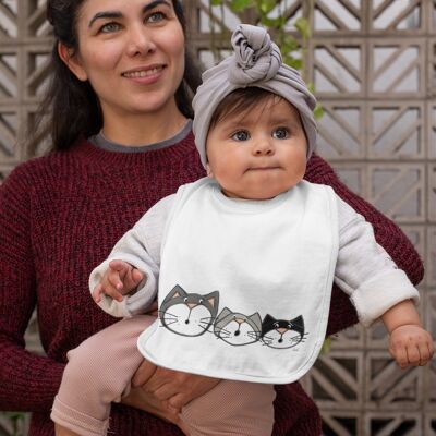 Baby bib with cats - child