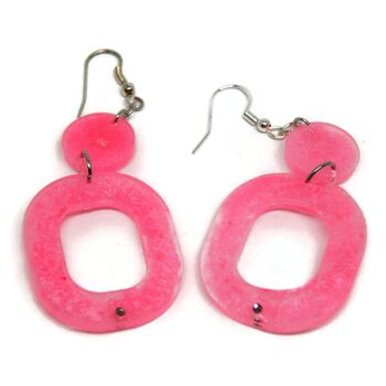 Boucles d'oreilles anneaux roses - Bijoux 2