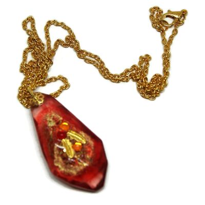 Red and gold pendant - Jewelry