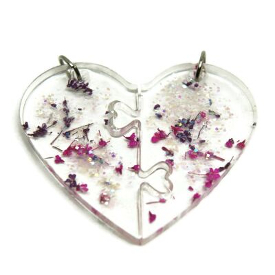 Pendentif Toi et Moi coeur rose - Bijoux