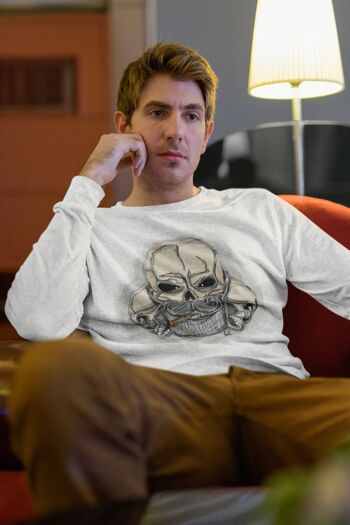 T-shirt manches longues Homme tête de mort - Cadeaux Homme - St Valentin 2