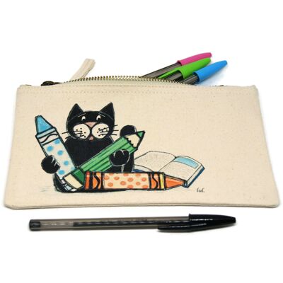 Zip cotton pencil case with cat - Bags and pouches - Office supplies
