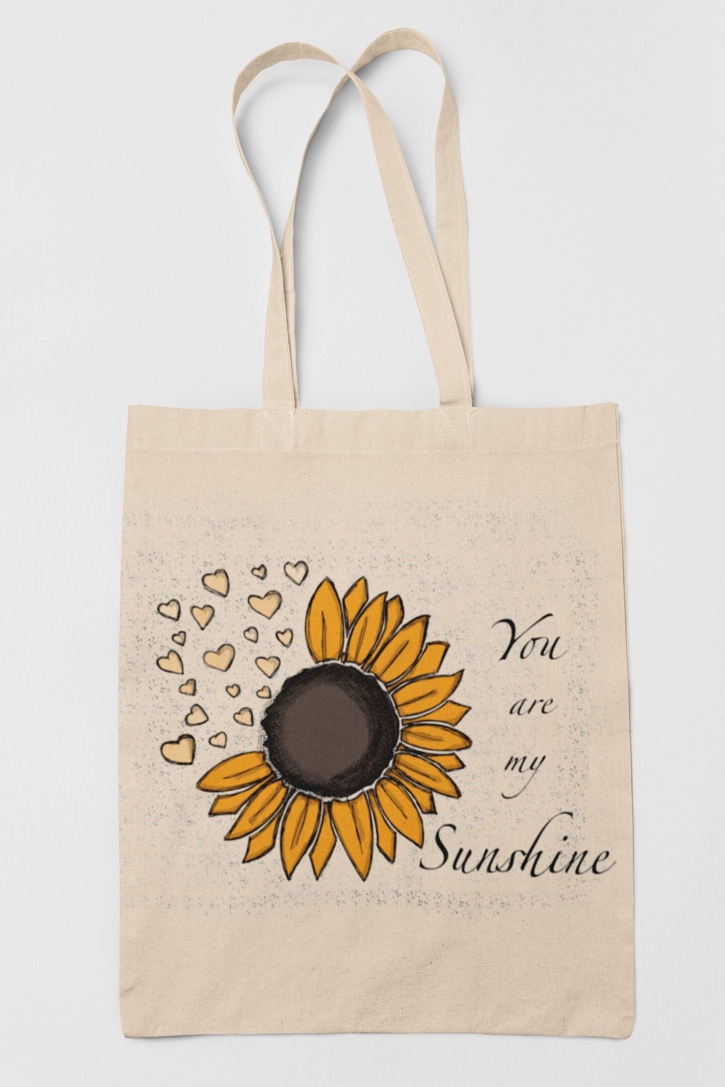 Sunflower - Beige - White Tote Bag - Frankly Wearing