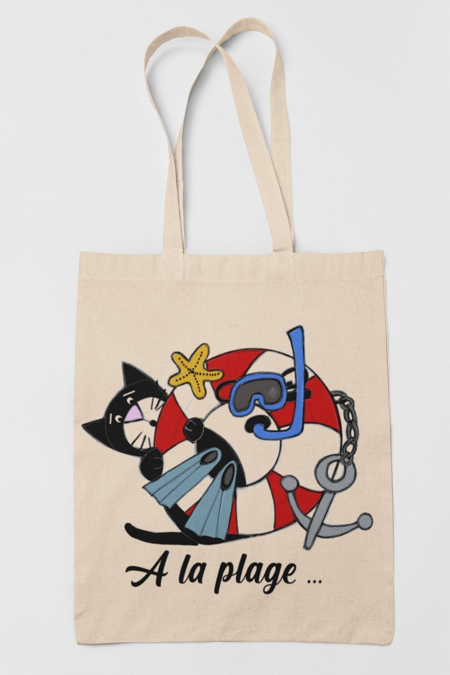 Bolsa de algodón para la playa - Bolsos y bolsitas - verano - Texto en francés