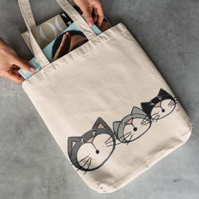 Bolsa de algodón tres gatos - Bolsas y neceseres