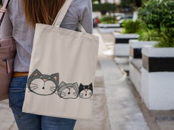 Sac en coton trois chats - Sacs et pochettes 2