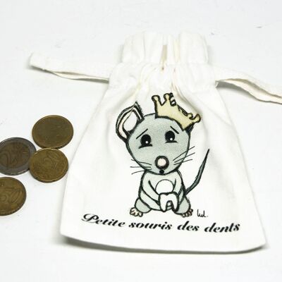 Pouch for milk teeth little tooth fairy mouse- Bags and pouches + first name