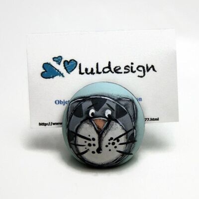 Ball photo holder with little gray cat - Office items