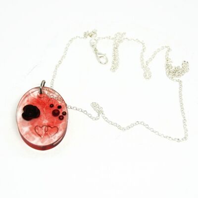 Red medallion with silver inclusions - Jewelry