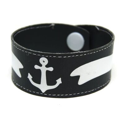 Bracelet unisexe ancre marine - Bijoux - St Valentin - Cadeaux pour homme - Noir