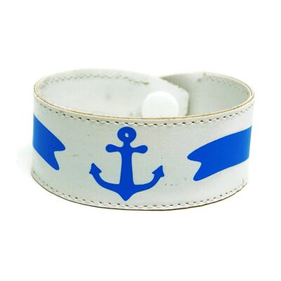 Bracelet unisexe ancre marine - Bijoux - St Valentin - Cadeaux pour homme - Blanc