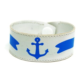 Bracelet unisexe ancre marine - Bijoux - St Valentin - Cadeaux pour homme - Blanc 1