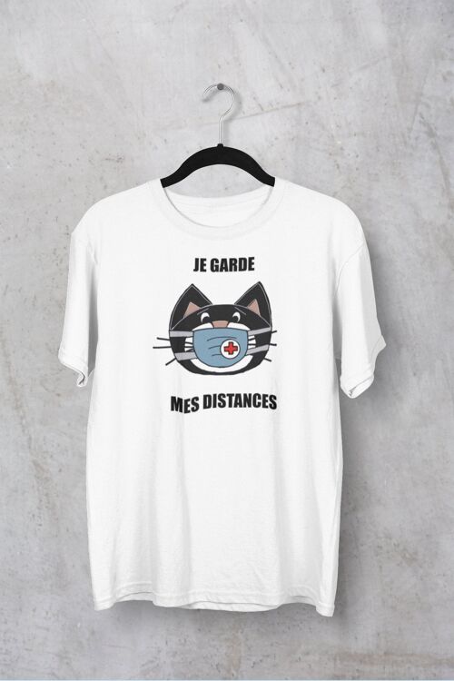 T-shirt chat " je garde mes distances"