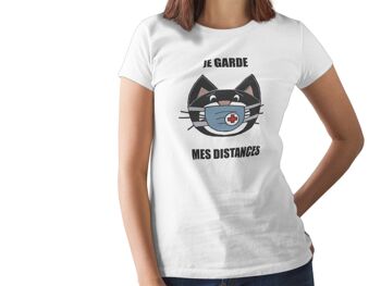 T-shirt chat " je garde mes distances" 2