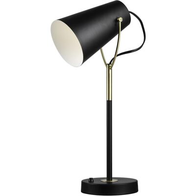 Lampe 26643NO Noir - abat jour Metal Noir pieds Metal Noir