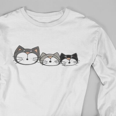 Langärmliges Katzen-T-Shirt