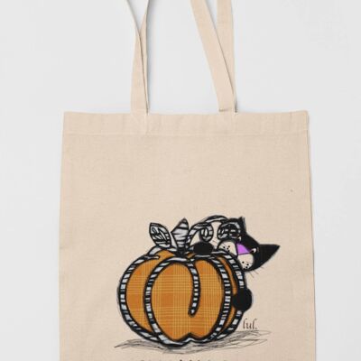 Sac chat noir et citrouille - Halloween - Sacs et pochettes