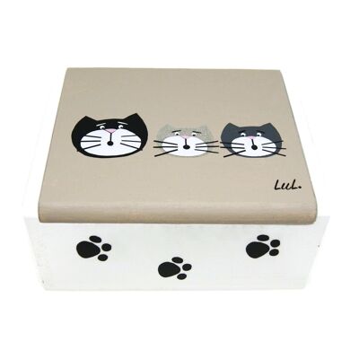 Jewelery box with three cats - Home decoration - With felt