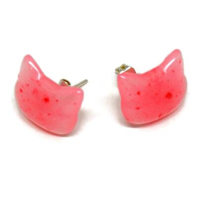 Halskette und Ohrringe mit Katze - Schmuck - Ohrringe - Pink