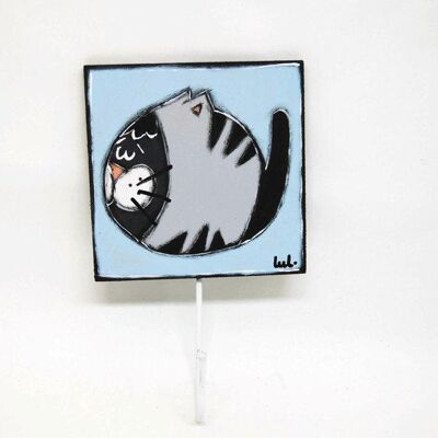 Blue coat hook with fish cat - Home decoration