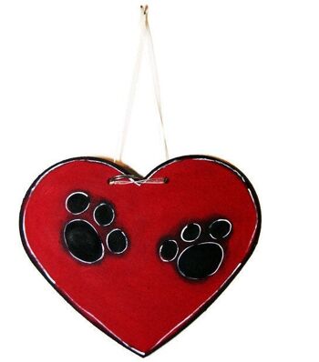 Coeur rouge avec chat noir - Décoration maison 3