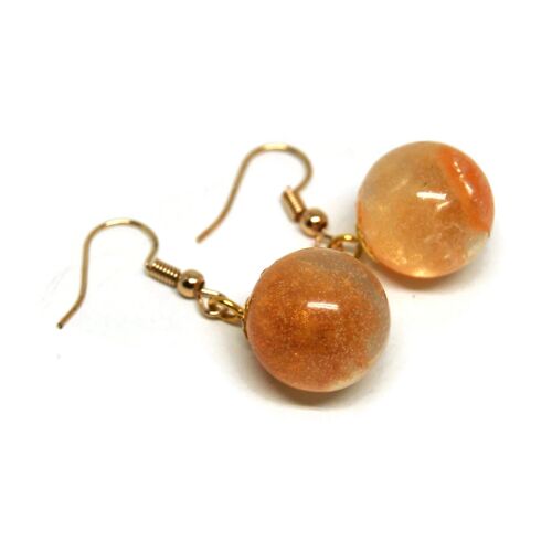 Boucles d'oreilles boules orange - Bijoux