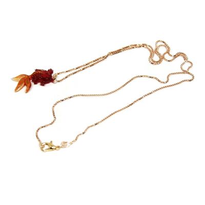 Halskette mit Goldfischanhänger - Schmuck