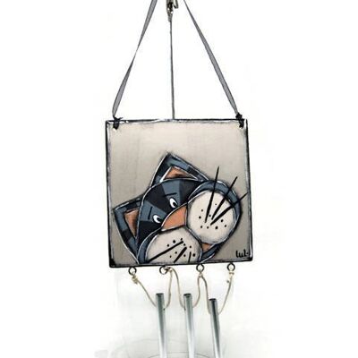 Metallic chime with cat - Home decoration