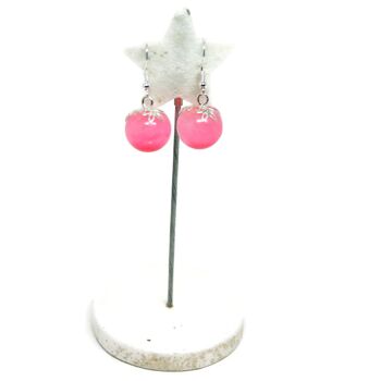 Boucles d'oreilles boules rose - Bijoux 4
