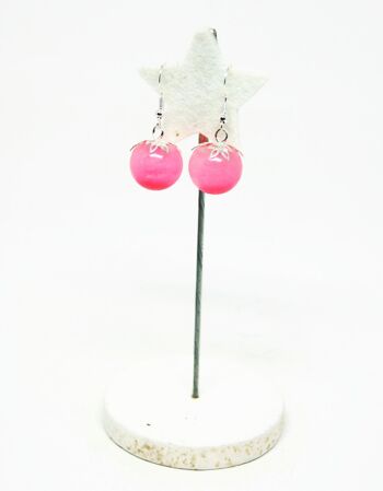 Boucles d'oreilles boules rose - Bijoux 3
