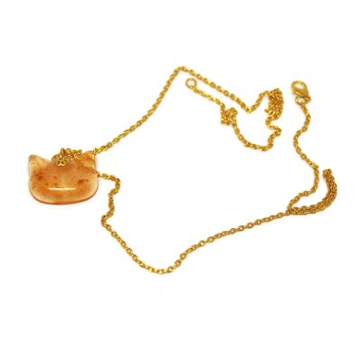 Orange cat head pendant - Jewelry