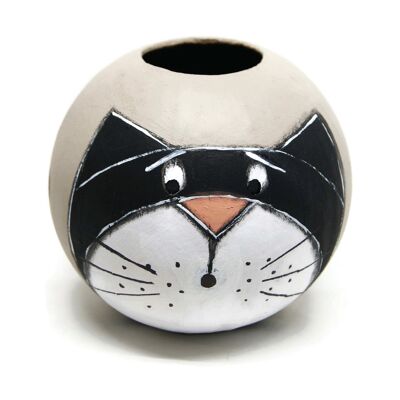 Jarrón en forma de bola con gato - Decoración hogar
