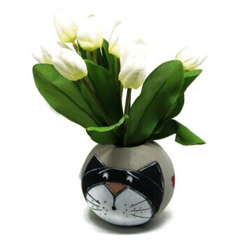 Vase forme boule avec chat - Décoration maison 6