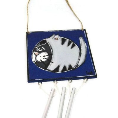 Chime with blue fish cat - Home decoration