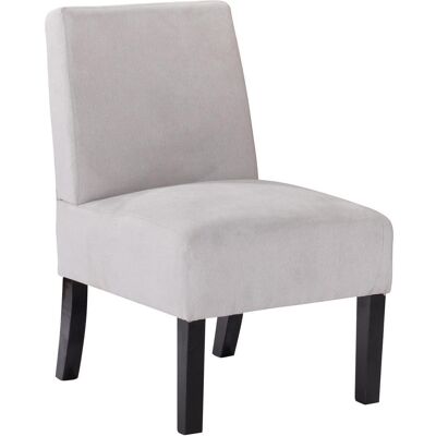 Fauteuil 13821GR Gris - assise Tissu pieds Bois