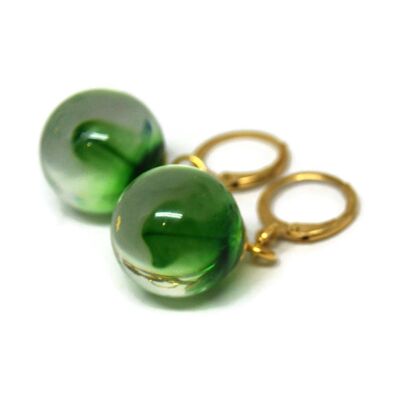 Green ball earrings - Jewelry