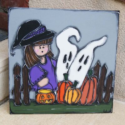 Pintura de bruja de Halloween