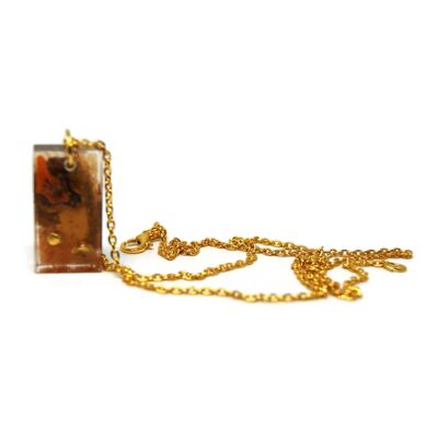 Brown pendant with two gold shells - Jewelry - summer