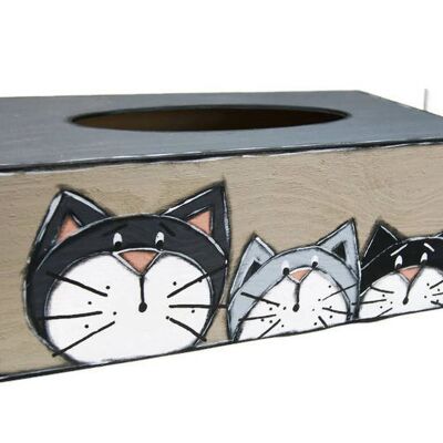 Tissue box three cats