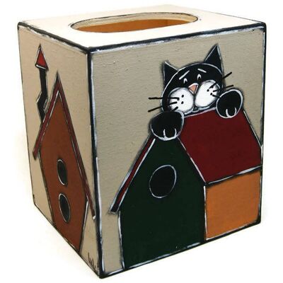 Caja de pañuelos para gatos y casitas para pájaros