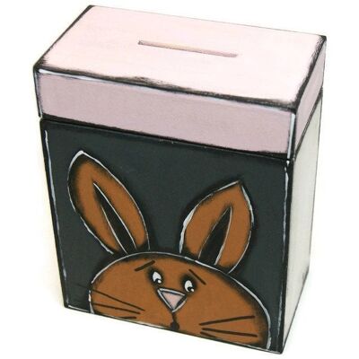 Hucha con conejo marrón - Cajas