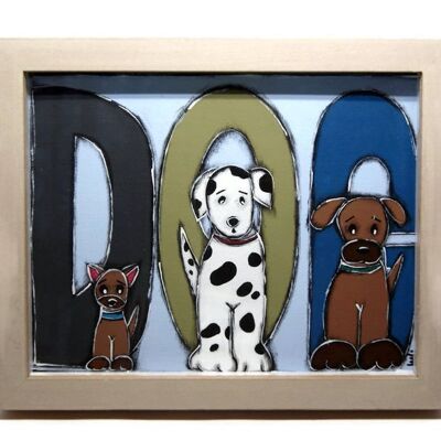 Dog painting - Painted wood
