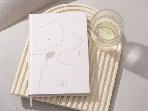 Minimalist Floral Hardback 2023 Diary With Artisan Binding