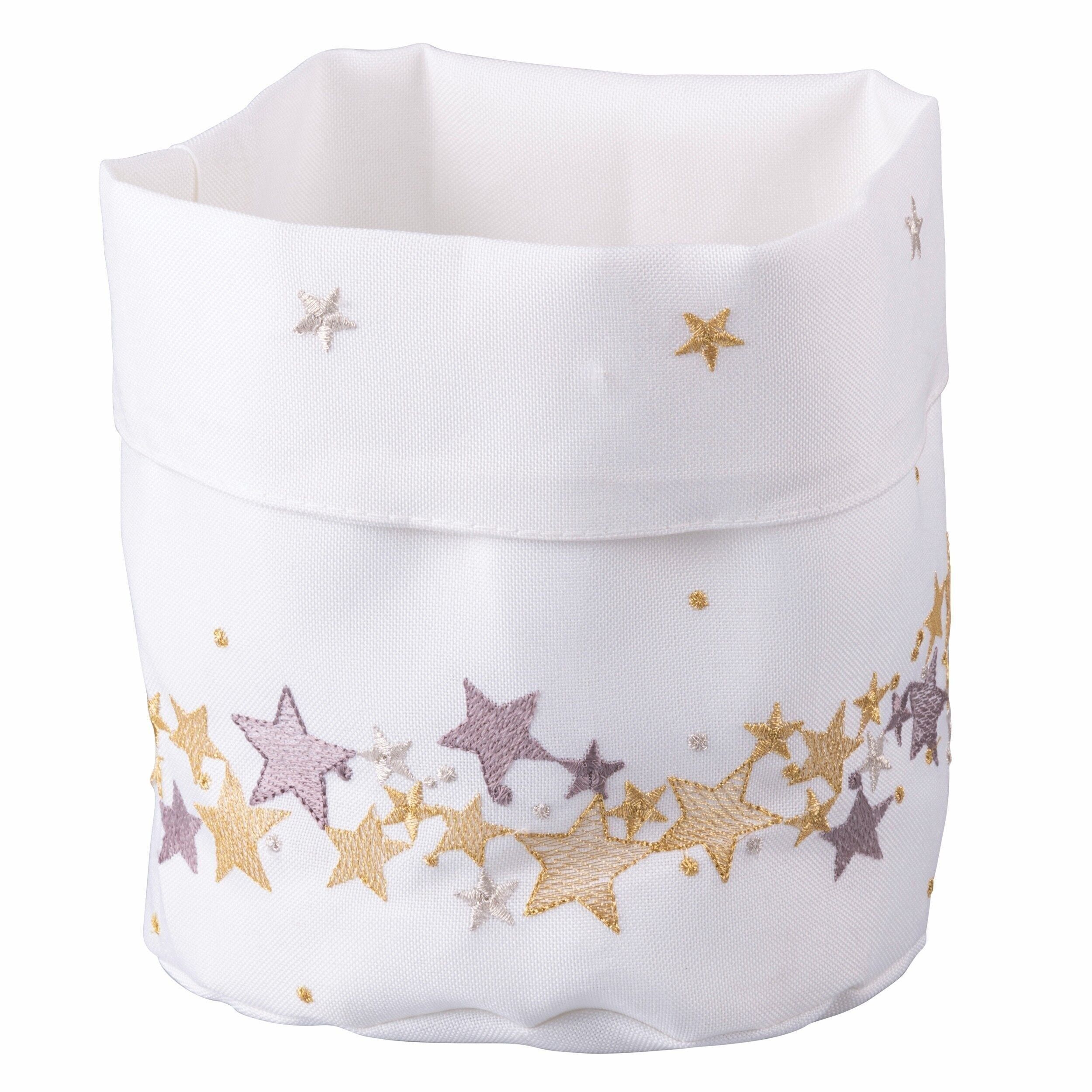 WEIHNACHTSKORB STERNE WEIß 15 X 20 CM