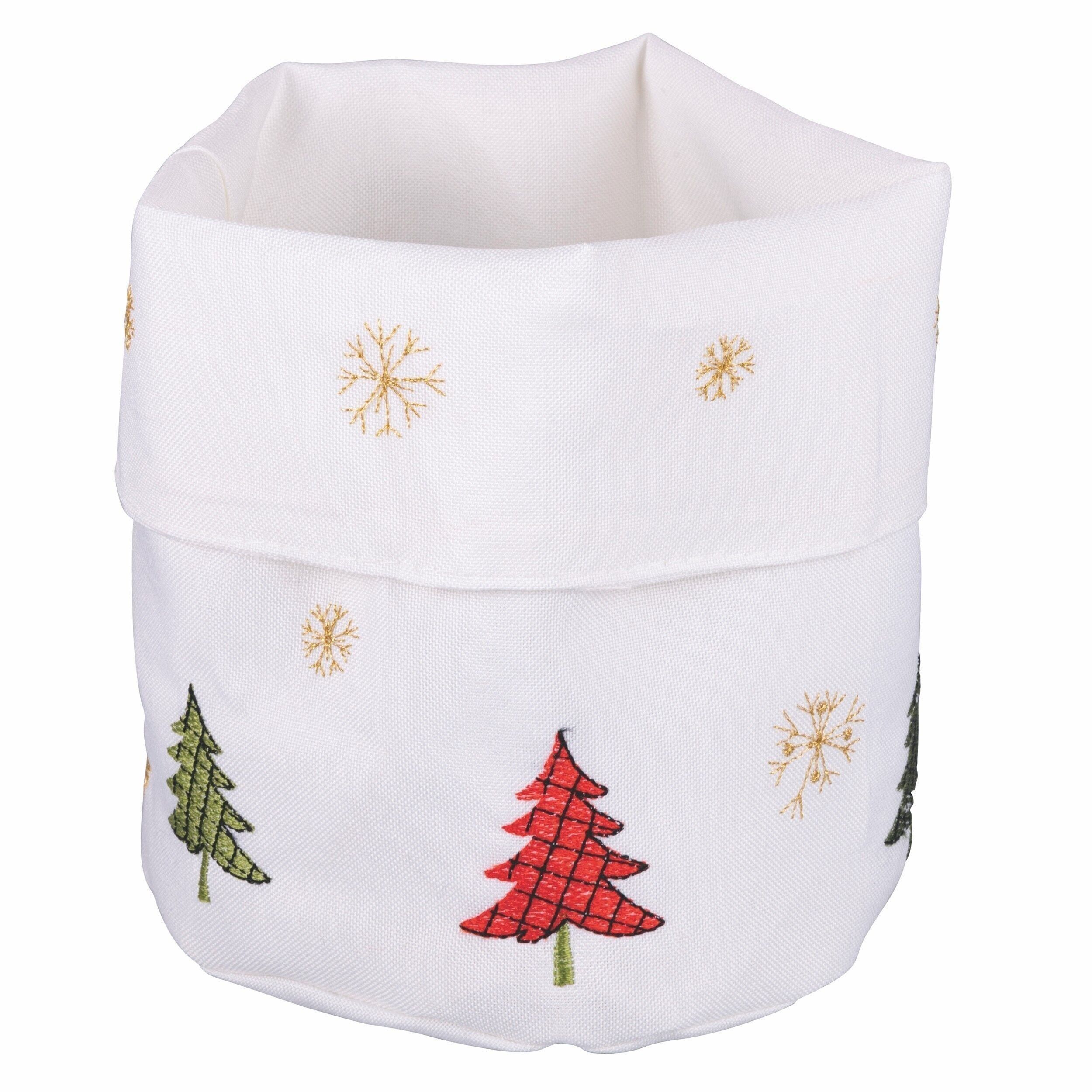 WEIHNACHTSKORB BÄUME WEIß 15 X 20 CM